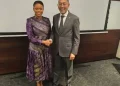 Ministra dos Recursos Minerais do Botswana, Bogolo Joy Kenewendo te o ministro dos Recursos Minerais, Petróleo e Gás, Diamantino Azevedo